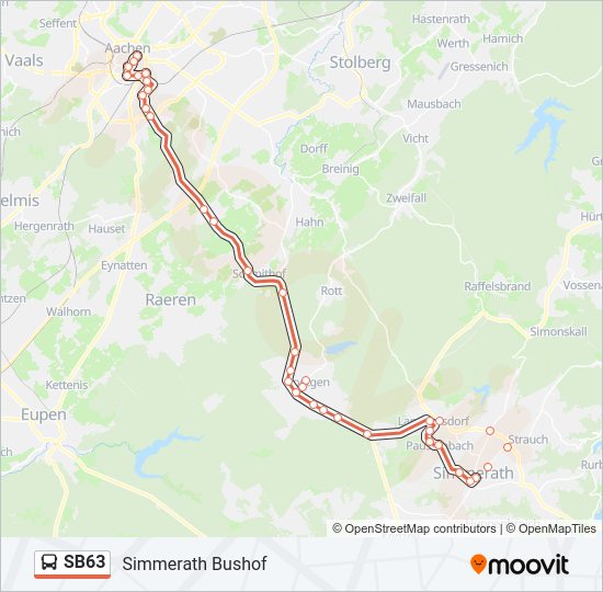 SB63 bus Line Map