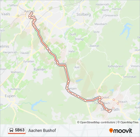 SB63 Bus Line Map