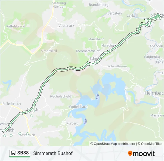 SB88 Bus Line Map