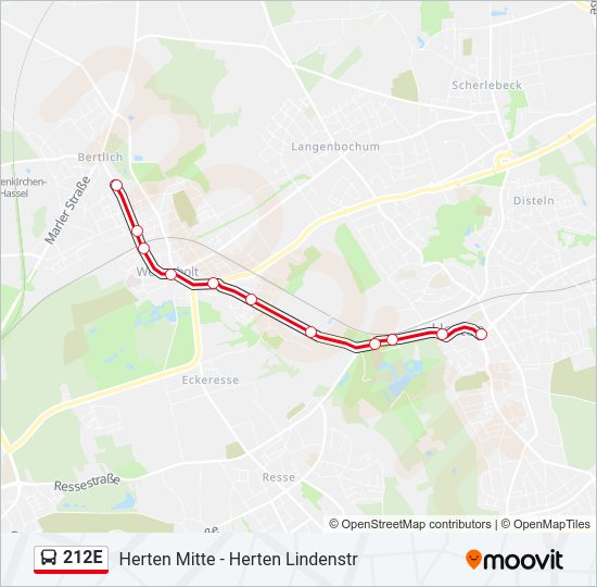 212E Bus Line Map