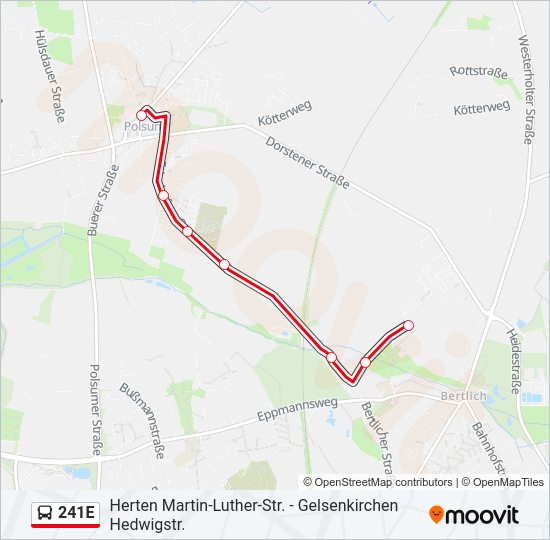 241E Bus Line Map