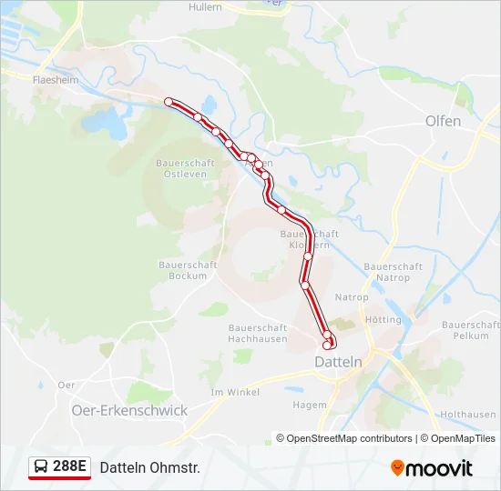 288E Bus Line Map