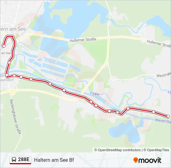 288E Bus Line Map
