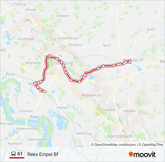 61 Bus Line Map