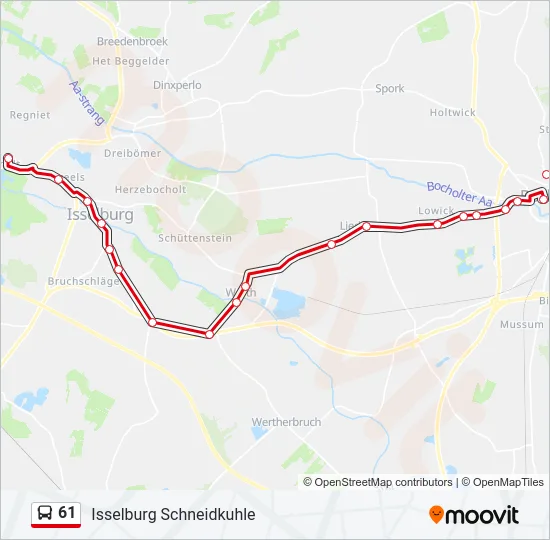 61 Bus Line Map