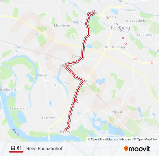 61 Bus Line Map