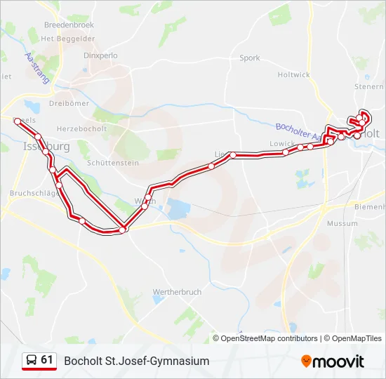 61 Bus Line Map