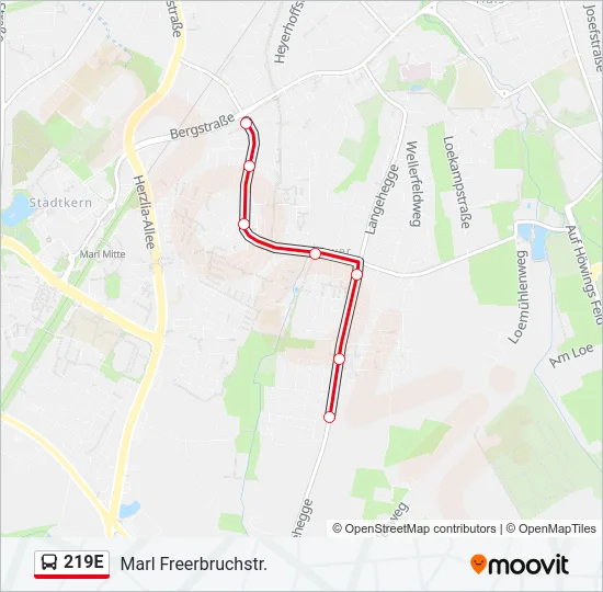 219E Bus Line Map