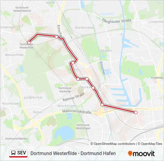 SEV Bus Line Map