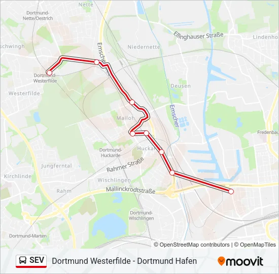 SEV Bus Line Map