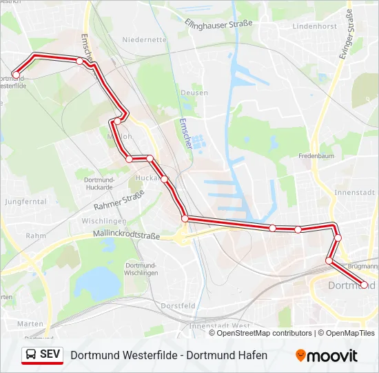 SEV Bus Line Map