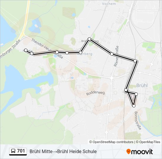 701 Bus Line Map