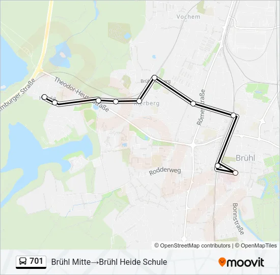 701 Bus Line Map