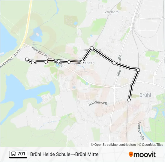 701 Bus Line Map