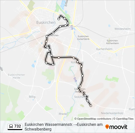 732 Bus Line Map