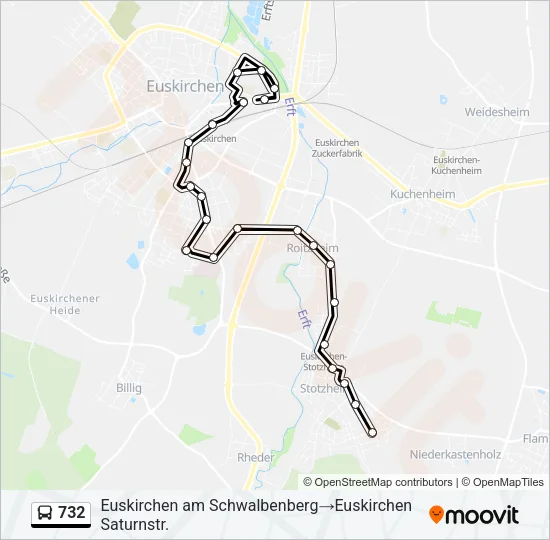 732 Bus Line Map