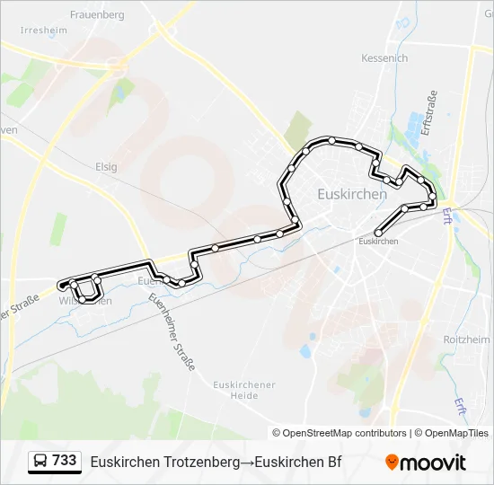 733 Bus Line Map
