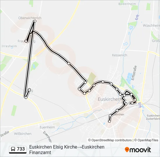 733 Bus Line Map