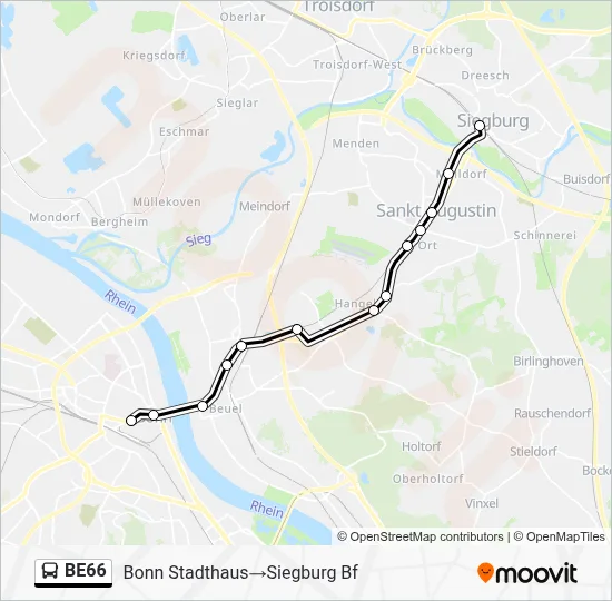 BE66 Bus Line Map