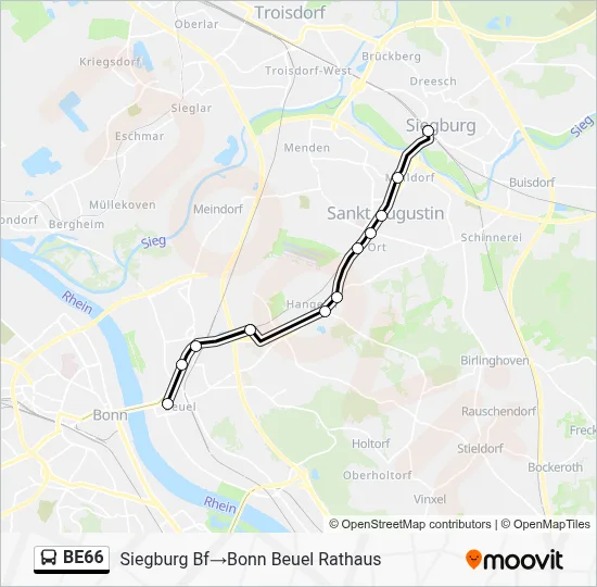 BE66 Bus Line Map