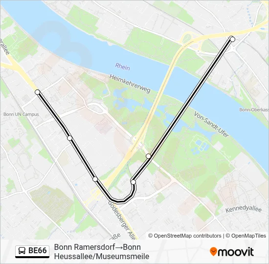 BE66 Bus Line Map
