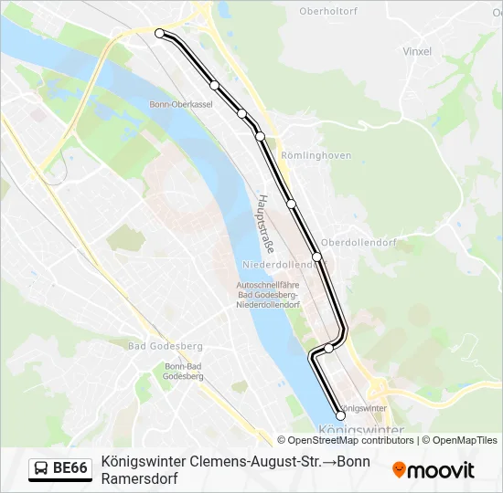 BE66 Bus Line Map