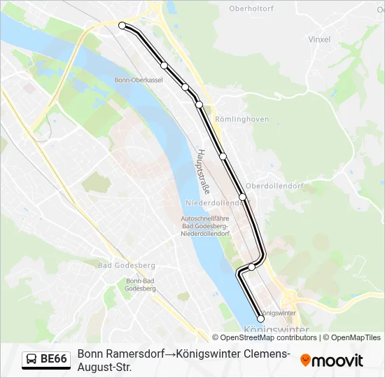 Buslinie BE66 Karte