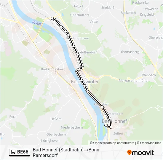 BE66 Bus Line Map
