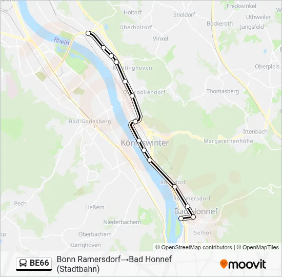 Buslinie BE66 Karte