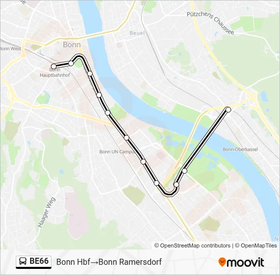 Buslinie BE66 Karte