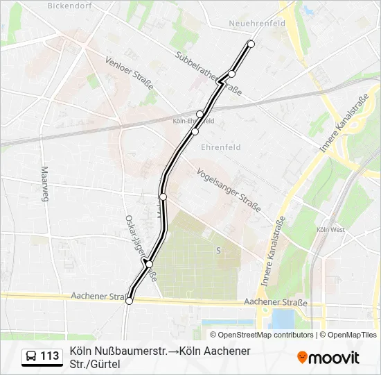 113 Bus Line Map