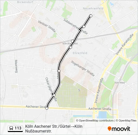 113 Bus Line Map