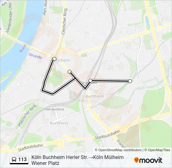 113 Bus Line Map