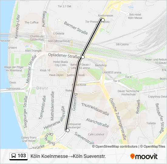Автобус 103: карта маршрута