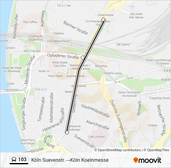 Автобус 103: карта маршрута