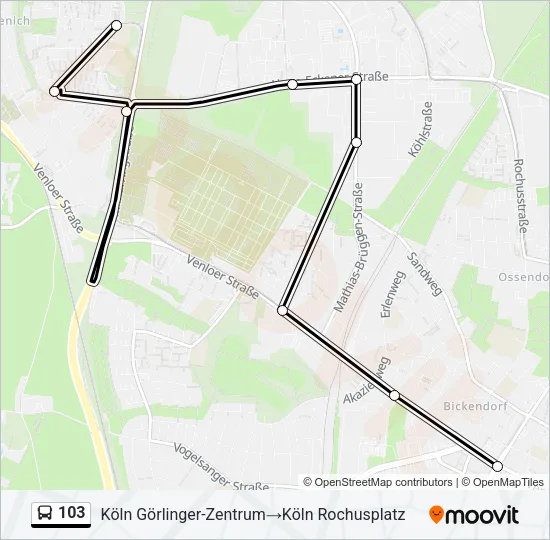 103 Bus Line Map