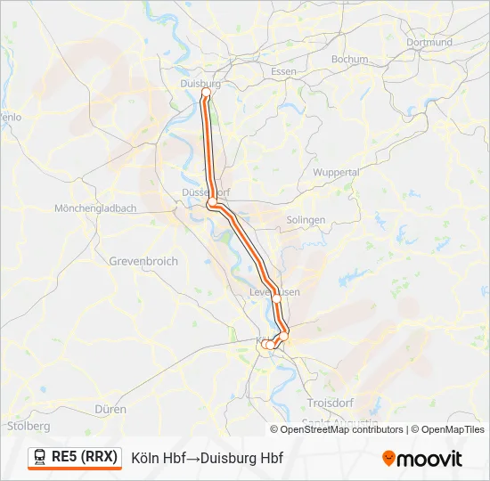 RE5 (RRX) Train Line Map