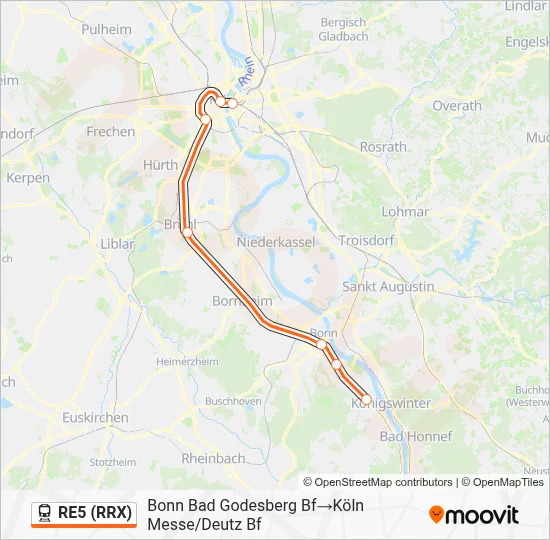 RE5 (RRX) Train Line Map