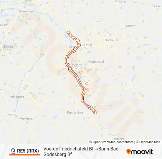 RE5 (RRX) Train Line Map