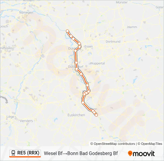 RE5 (RRX) Train Line Map