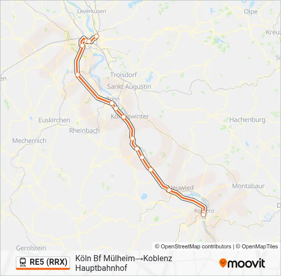 RE5 (RRX) Train Line Map