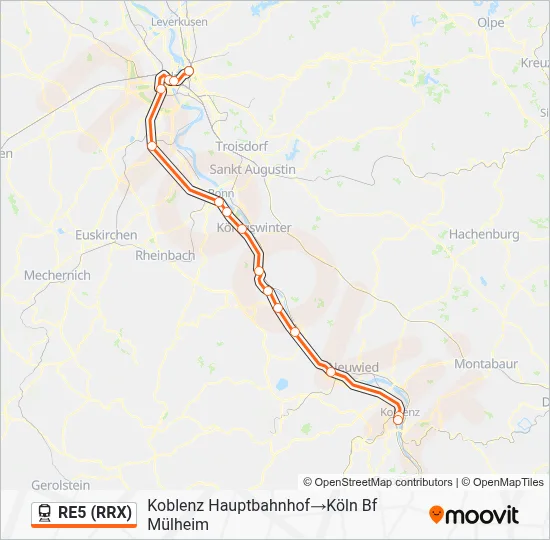 RE5 (RRX) Train Line Map