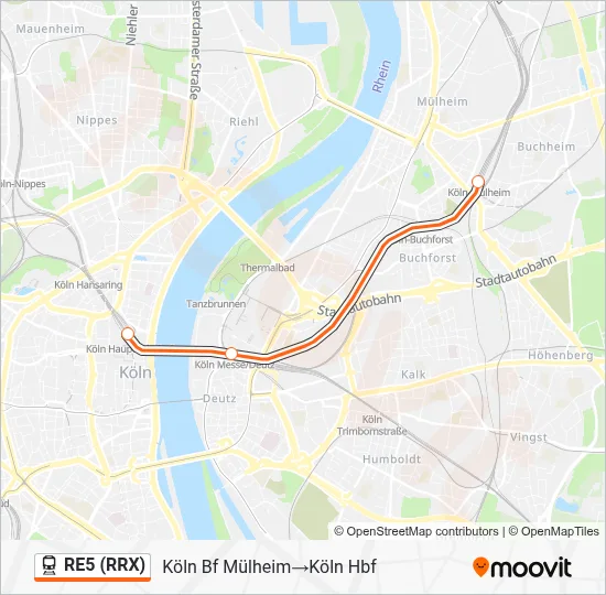 RE5 (RRX) Train Line Map