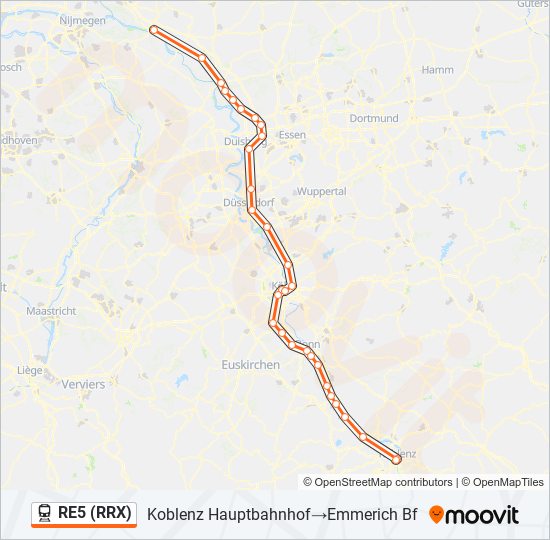 RE5 (RRX) train Line Map