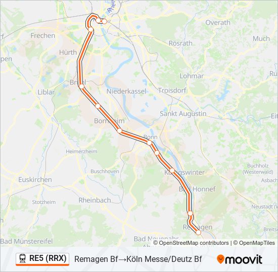 RE5 (RRX) train Line Map