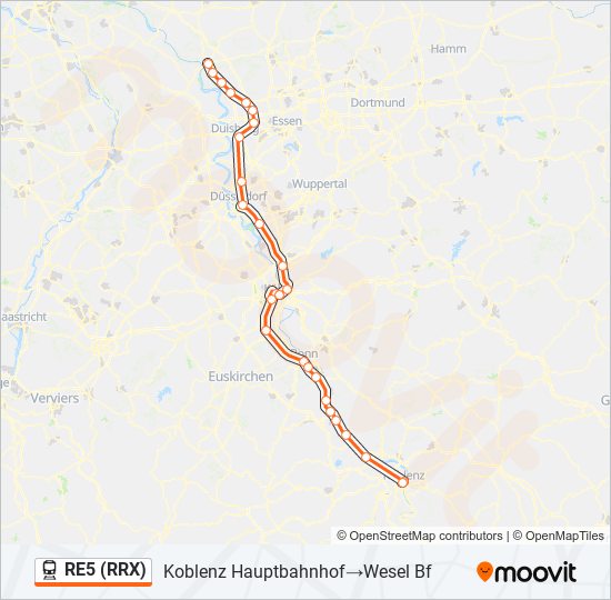 RE5 (RRX) train Line Map