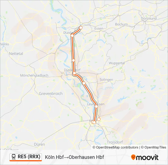 RE5 (RRX) Train Line Map