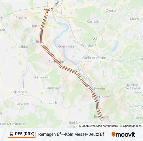 RE5 (RRX) Train Line Map