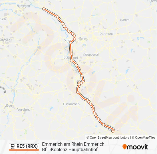 RE5 (RRX) Train Line Map