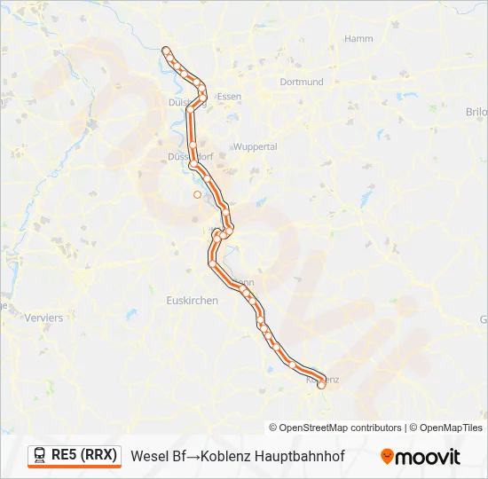 RE5 (RRX) Train Line Map